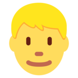 Man: Blond Hair on Twitter Twemoji 11.2