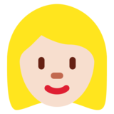 Woman: Light Skin Tone, Blond Hair on Twitter Twemoji 11.2