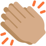 Clapping Hands: Medium Skin Tone on Twitter Twemoji 11.2