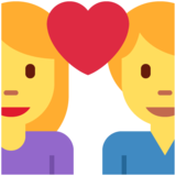 Couple with Heart: Woman, Man on Twitter Twemoji 11.2