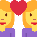 Couple with Heart: Woman, Woman on Twitter Twemoji 11.2