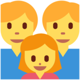 Family: Man, Man, Girl on Twitter Twemoji 11.2