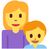Family: Woman, Boy on Twitter Twemoji 11.2