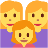 Family: Woman, Woman, Girl on Twitter Twemoji 11.2