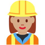 Woman Construction Worker: Medium Skin Tone on Twitter Twemoji 11.2