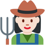 Woman Farmer: Light Skin Tone on Twitter Twemoji 11.2