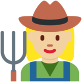 Woman Farmer: Medium-Light Skin Tone on Twitter Twemoji 11.2