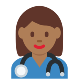 Woman Health Worker: Medium-Dark Skin Tone on Twitter Twemoji 11.2