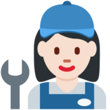Woman Mechanic: Light Skin Tone on Twitter Twemoji 11.2