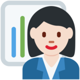 Woman Office Worker: Light Skin Tone on Twitter Twemoji 11.2