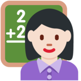 Woman Teacher: Light Skin Tone on Twitter Twemoji 11.2
