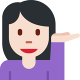 Person Tipping Hand: Light Skin Tone on Twitter Twemoji 11.2