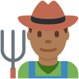 Man Farmer: Medium-Dark Skin Tone on Twitter Twemoji 11.2