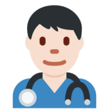 Man Health Worker: Light Skin Tone on Twitter Twemoji 11.2