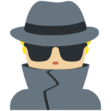 Man Detective: Medium-Light Skin Tone on Twitter Twemoji 11.2