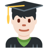 Man Student: Light Skin Tone on Twitter Twemoji 11.2