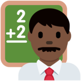 Man Teacher: Dark Skin Tone on Twitter Twemoji 11.2