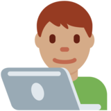 Man Technologist: Medium Skin Tone on Twitter Twemoji 11.2
