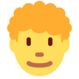 Man: Curly Hair on Twitter Twemoji 11.2