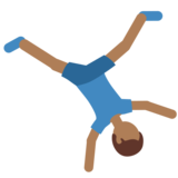 Man Cartwheeling: Medium-Dark Skin Tone on Twitter Twemoji 11.2