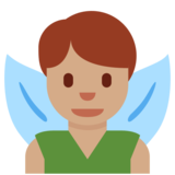 Man Fairy: Medium Skin Tone on Twitter Twemoji 11.2