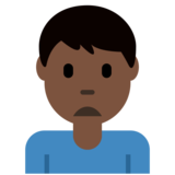 Man Frowning: Dark Skin Tone on Twitter Twemoji 11.2