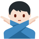 Man Gesturing No: Light Skin Tone on Twitter Twemoji 11.2
