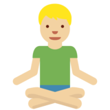 Man in Lotus Position: Medium-Light Skin Tone on Twitter Twemoji 11.2