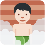Man in Steamy Room: Light Skin Tone on Twitter Twemoji 11.2