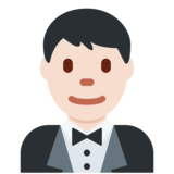 Man in Tuxedo: Light Skin Tone on Twitter Twemoji 11.2