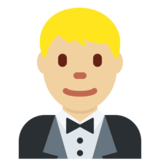 Man in Tuxedo: Medium-Light Skin Tone on Twitter Twemoji 11.2