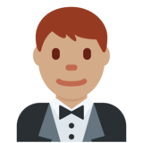 Person in Tuxedo: Medium Skin Tone on Twitter Twemoji 11.2