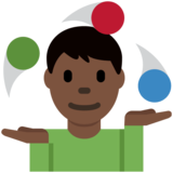 Man Juggling: Dark Skin Tone on Twitter Twemoji 11.2