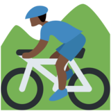 Man Mountain Biking: Dark Skin Tone on Twitter Twemoji 11.2