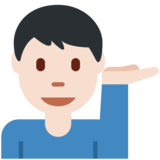 Man Tipping Hand: Light Skin Tone on Twitter Twemoji 11.2