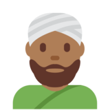 Person Wearing Turban: Medium-Dark Skin Tone on Twitter Twemoji 11.2
