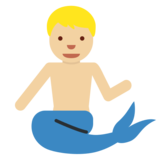 Merman: Medium-Light Skin Tone on Twitter Twemoji 11.2