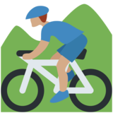 Person Mountain Biking: Medium Skin Tone on Twitter Twemoji 11.2
