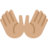Open Hands: Medium Skin Tone on Twitter Twemoji 11.2