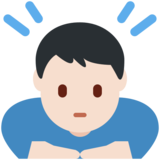 Person Bowing: Light Skin Tone on Twitter Twemoji 11.2