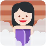 Person in Steamy Room: Light Skin Tone on Twitter Twemoji 11.2