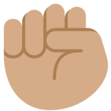 Raised Fist: Medium Skin Tone on Twitter Twemoji 11.2
