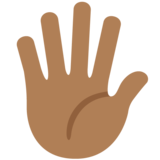 Hand with Fingers Splayed: Medium-Dark Skin Tone on Twitter Twemoji 11.2
