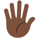 Hand with Fingers Splayed: Dark Skin Tone on Twitter Twemoji 11.2