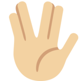 Vulcan Salute: Medium-Light Skin Tone on Twitter Twemoji 11.2