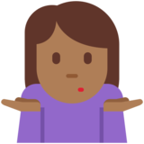 Person Shrugging: Medium-Dark Skin Tone on Twitter Twemoji 11.2
