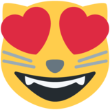Smiling Cat with Heart-Eyes on Twitter Twemoji 11.2