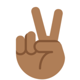 Victory Hand: Medium-Dark Skin Tone on Twitter Twemoji 11.2