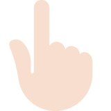 Backhand Index Pointing Up: Light Skin Tone on Twitter Twemoji 11.2