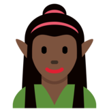 Woman Elf: Dark Skin Tone on Twitter Twemoji 11.2